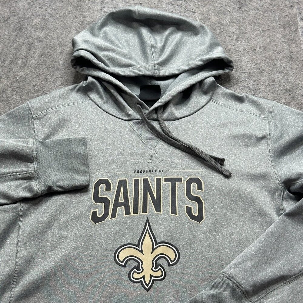 New Orleans Saints Nike Hoodie Men Small Gray Fleece Pullover Sweatshirt